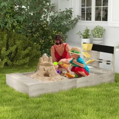 Outsunny - Arenero infantil de madera con juegos