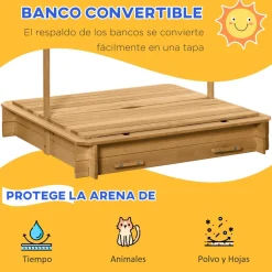 Outsunny - Arenero infantil de madera con toldo* Juguetes De Verano