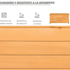 Outsunny - Baúl de jardín de madera