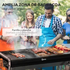 Outsunny - Barbacoa de carbón portatil con parrilla y plancha* Juguetes De Verano