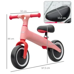 AIYAPLAY Outsunny - Bicicleta equilibrio Naranja con manillar giratorio