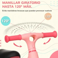 AIYAPLAY Outsunny - Bicicleta equilibrio Naranja con manillar giratorio