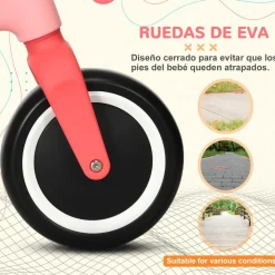 AIYAPLAY Outsunny - Bicicleta equilibrio Naranja con manillar giratorio