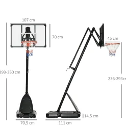 SPORTNOW Outsunny - Canasta baloncesta regulable con base