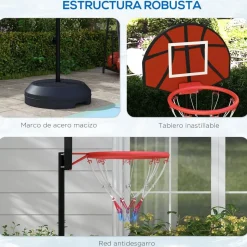 SPORTNOW Outsunny - Canasta baloncesto con diana
