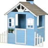 Outsunny - Casa de madera infantil Azul