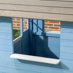 Outsunny - Casa de madera infantil Azul