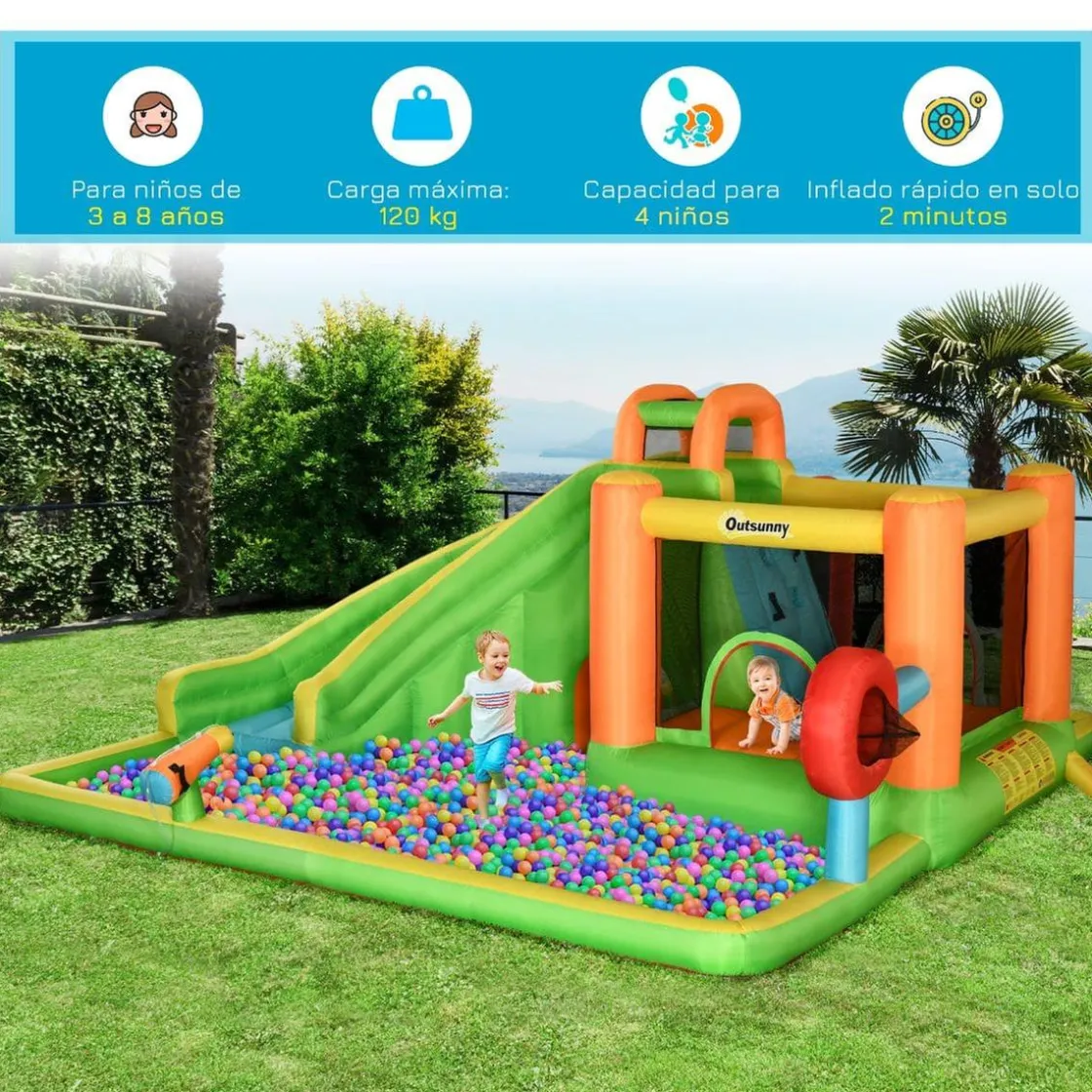 Outsunny - Castillo hinchable 7 en 1 grande* Castillos Hinchables