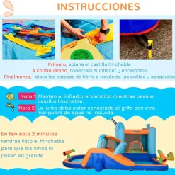 Outsunny - Castillo hinchable 5 en 1 unicornio* Castillos Hinchables