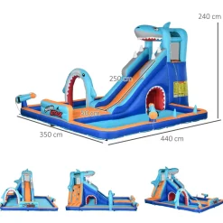 Outsunny - Castillo hinchable Tiburón* Castillos Hinchables