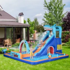 Outsunny - Castillo hinchable Tiburón* Castillos Hinchables