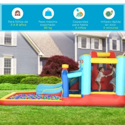 Outsunny - Castillo hinchable con inflador* Castillos Hinchables