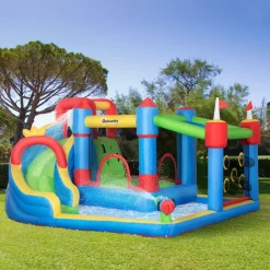 Outsunny - Castillo hinchable 6 en 1 con tobogán* Castillos Hinchables