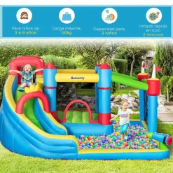 Outsunny - Castillo hinchable 6 en 1 con tobogán* Castillos Hinchables