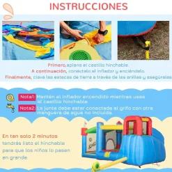 Outsunny - Castillo hinchable 6 en 1 con tobogán* Castillos Hinchables