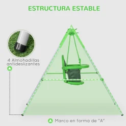 Outsunny - Columpio infantil de acero