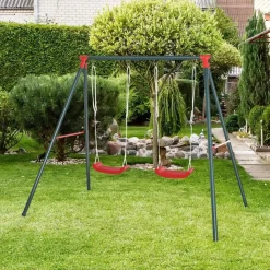 OUTSUNNY - Columpio metálico doble