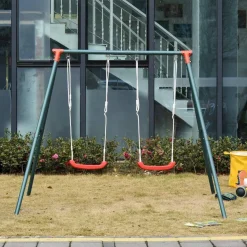 OUTSUNNY - Columpio metálico doble