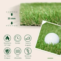 Outsunny - Césped artificial 3x1m altura de hierba 25mm* Juguetes De Verano