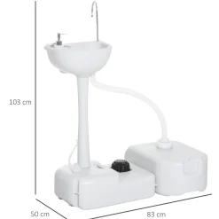Outsunny - Lavamanos portátil con dispensador de jabón