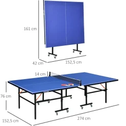 Outsunny - Mesa Ping Pong plegable con Red, Palas y Pelotas* Deportes