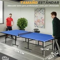 Outsunny - Mesa Ping Pong plegable con Red, Palas y Pelotas* Deportes