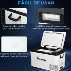 Outsunny - Nevera congelador portatil 25L Blanco