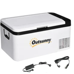 Outsunny - Nevera congelador portatil 18L Blanco