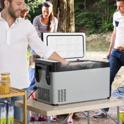 Outsunny - Nevera congelador 40L Gris y Negro