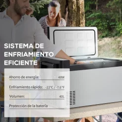 Outsunny - Nevera congelador 40L Gris y Negro