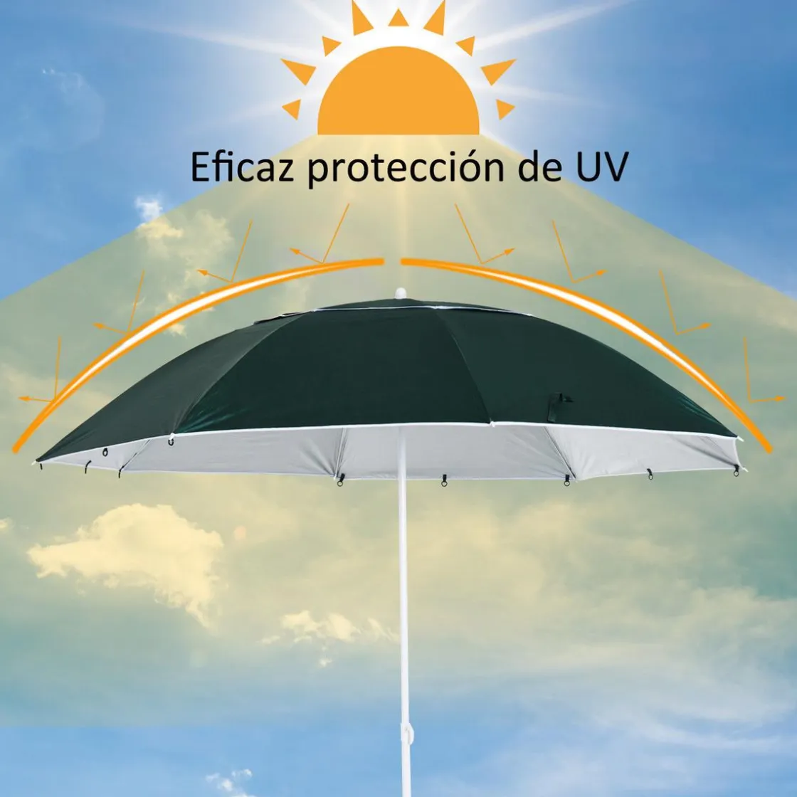 Outsunny - Parasol con dos paneles laterales Verde* Juguetes De Verano