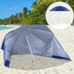 Outsunny - Parasol con dos paneles laterales Azul* Juguetes De Verano