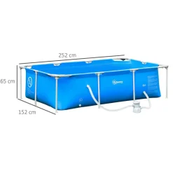 Outsunny - Piscina desmontable tubular de acero azul 2.100 l con depuradora* Piscinas Tubulares|Piscinas