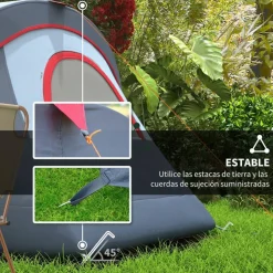 Outsunny - Tienda de campaña 455x230x180 cm Gris