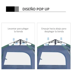 Outsunny - Tienda de campaña Pop Up 250x194x160 cm Verde