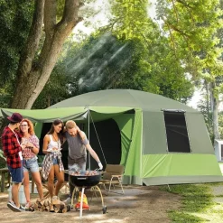 Outsunny - Tienda de campaña familiar 405x305x225 cm Verde* Juguetes De Verano