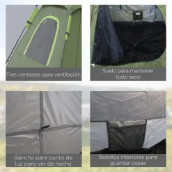 Outsunny - Tienda de campaña Pop Up 210x210x150cm Verde