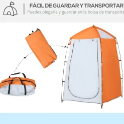 Outsunny - Tienda de ducha camping con mosquiteras 123x121x198 cm Naranja* Juguetes De Verano