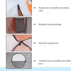 Outsunny - Tienda de ducha camping con mosquiteras 123x121x198 cm Naranja* Juguetes De Verano