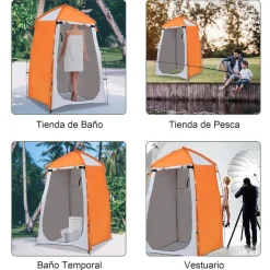 Outsunny - Tienda de ducha camping con mosquiteras 123x121x198 cm Naranja* Juguetes De Verano