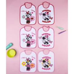 Prenatal Pack 6 baberos bebé Disney Minnie 100% algodón* Calzado Y Accesorios·Accesorios Y Complementos