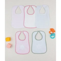 Prenatal Pack 5 Baberos Florales para Niña en Tonos Vivos