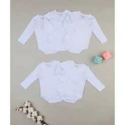 Prenatal Pack 5 bodies blancos con apertura lateral