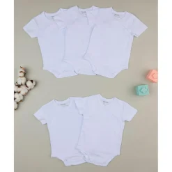 Prenatal Pack 5 bodies blancos con apertura lateral