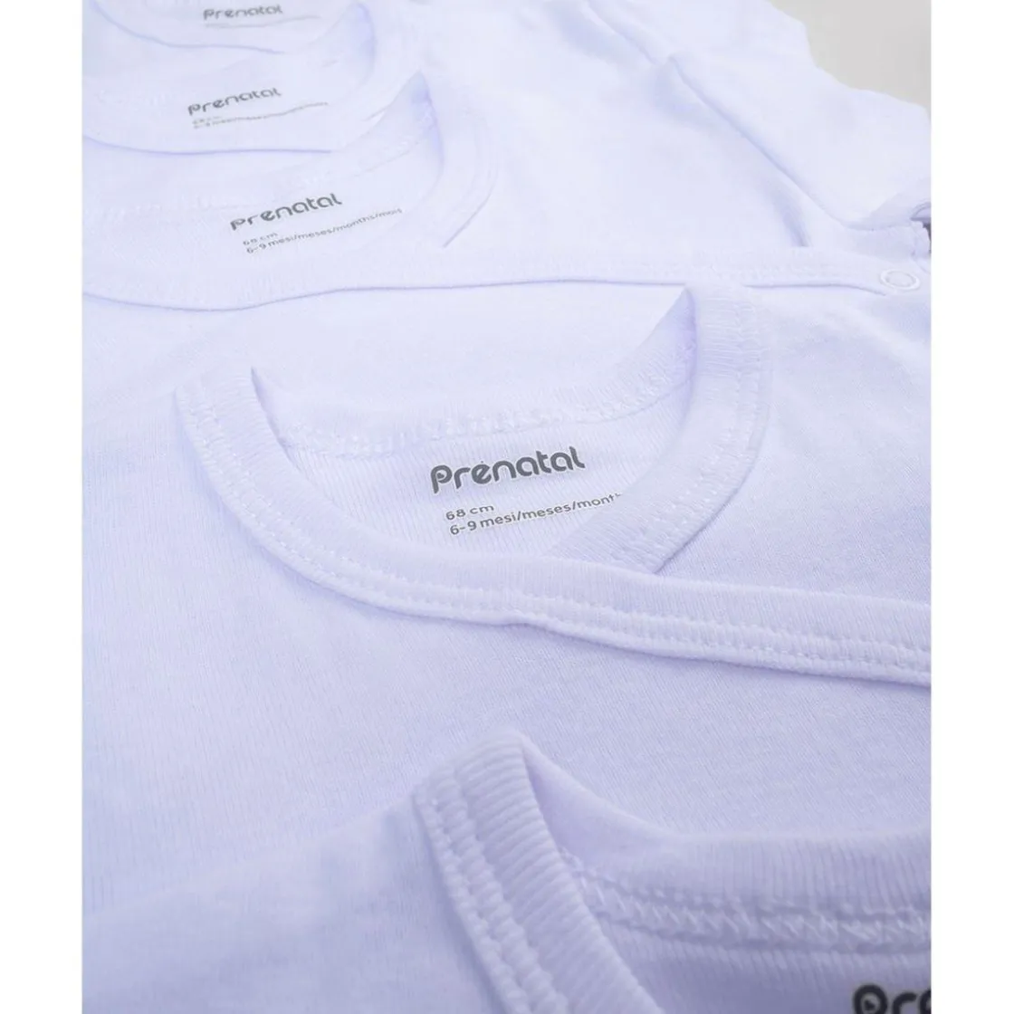 Prenatal Pack 5 bodies blancos con apertura lateral