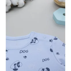 Prenatal Pack 2 bodies de manga larga niño blanco y azul con perros