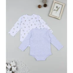 Prenatal Pack 2 bodies de manga larga para niño con estampado de ositos