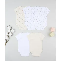 Prenatal Pack 5 bodies de recién nacido osito blanco/beige