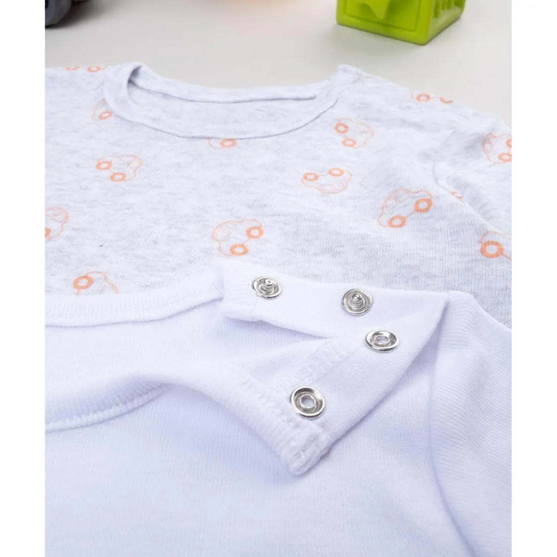 Prenatal Pack 2 body bimbo manga corta blanco/gris