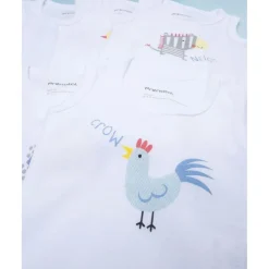 Prenatal Pack 5 bodys blancos con estampado de animalitos* Ropa Y Accesorios·Bodies|Recién Nacido·Ropa Y Accesorios